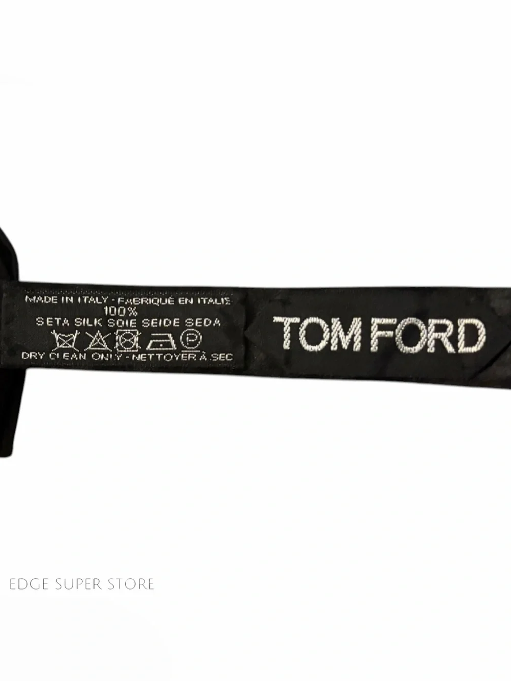 Tom Ford Black Silk Bow Tie Pre-Tied Satin Made in Italy Adjustable 13.75